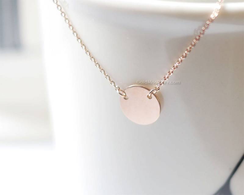 Personalisierte Kette Mit Plättchen Anhänger in Rose Gold/Layering Monogramm Halskette Hochzeit, Brautjungfer, Geburtstag Geschenke Personalisierte Kette Mit Plättchen Anhänger in Rose Gold/Layering Monogramm Halskette Hochzeit, Brautjungfer, Geburtstag Geschenke von MissDiary