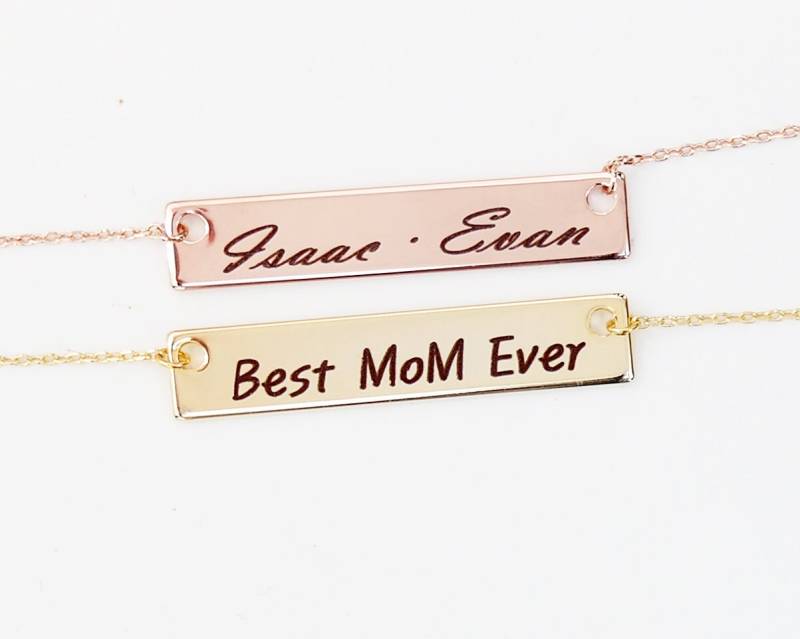 Personalisierte Name Bar Halskette/Individuelle Rose Gold Bar, Silber Personalisierte Name Bar Halskette/Individuelle Rose Gold Bar, Silber von MissDiary