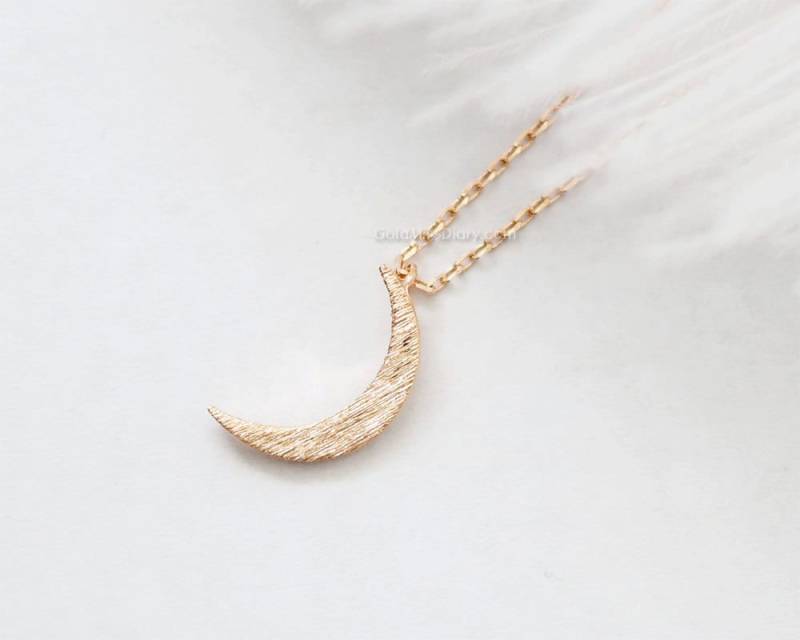 Rose Gold Crescent Moon Halskette, Kleine Mond Gold, Hochzeitsgeschenke, Brautjungfer Geschenke, Geschenkidee von MissDiary