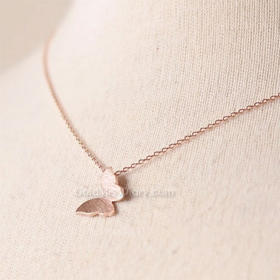 Rose Gold Schmetterling Halskette/Geschenk Für Sie Handgemachte Anhänger Rose Gold Schmetterling Halskette/Geschenk Für Sie Handgemachte Anhänger von MissDiary
