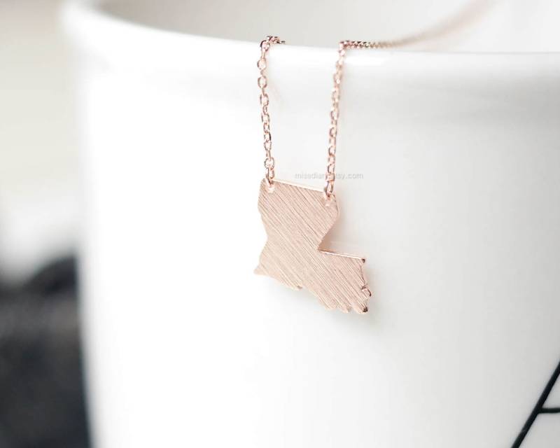 Roségold Louisiana State Bar Halskette, La Liebe, Stolz Roségold Louisiana State Bar Halskette, La Liebe, Stolz von MissDiary