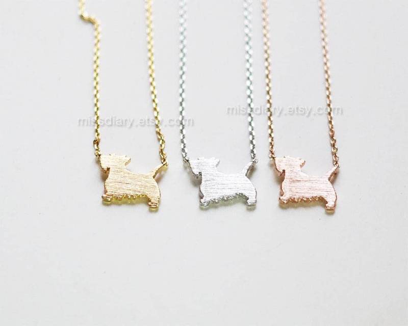Scottish Terrier Halskette, Scottie Tier Petite Simple Schmuck, Geschenkideen, Haustier Hundehalskette von MissDiary