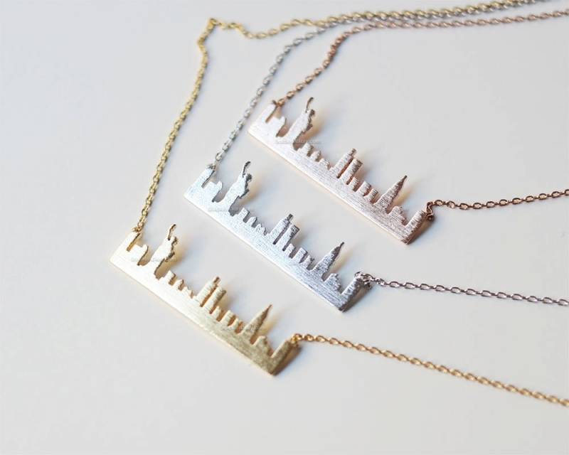 Silber New York Skyline Halskette, Newyork Bar City Usa Schmuck, Souvenir York, Halskette Silber New York Skyline Halskette, Newyork Bar City Usa Schmuck, Souvenir York, Halskette von MissDiary