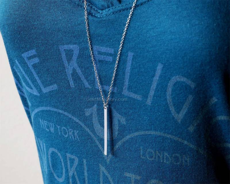 Silber Skinny Vertikale Leiste Halskette /Perfect Collier Schichtung/sterling Kette, Long Bar Anhänger von MissDiary