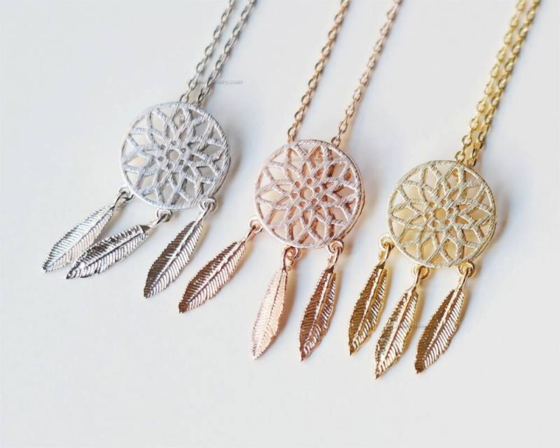 Silber Traumfänger Kette, Schmuck, Feder Schlichte Hochzeit, Brautjungfer, Geburtstag Geschenke Silber Traumfänger Kette, Schmuck, Feder Schlichte Hochzeit, Brautjungfer, Geburtstag Geschenke von MissDiary