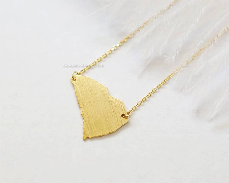 South Carolina State Halskette in Gold, Gold Halskette, Qualitativ Hochwertige South Carolina State Halskette in Gold, Gold Halskette, Qualitativ Hochwertige von MissDiary