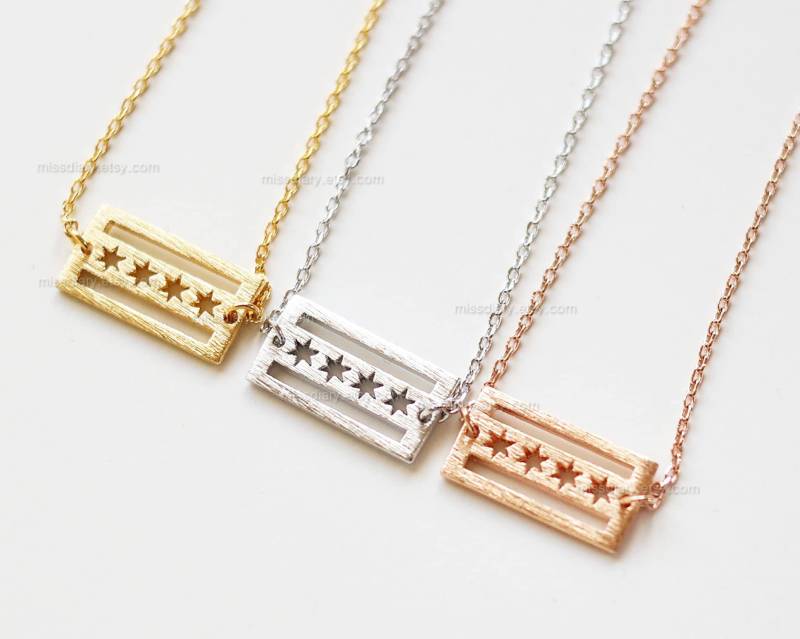 Zierliches Chicago Flaggen Armband, Flagge Brautjungfer Geschenke, Geschenkideen, Hochzeitsgeschenke von MissDiary