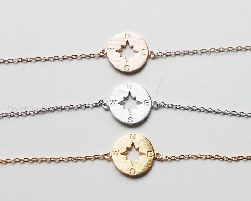 Zierliches Kompass Armband, Kreis Scheiben Brautjungfer Geschenke, Geschenkidee, Hochzeitsgeschenke Zierliches Kompass Armband, Kreis Scheiben Brautjungfer Geschenke, Geschenkidee, Hochzeitsgeschenke von MissDiary