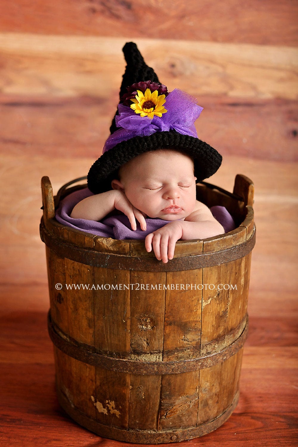 Gehäkelter Hexenhut Halloween Kostüm, Newborn Photo Prop von MissEmsCloset