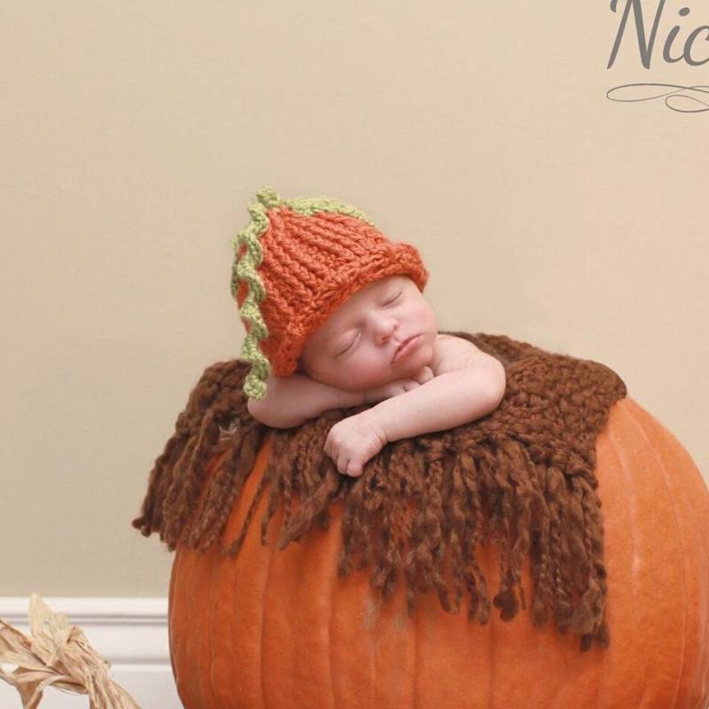 Kürbis Hut Neugeborenen Fotorequisite, Herbstfarben von MissEmsCloset