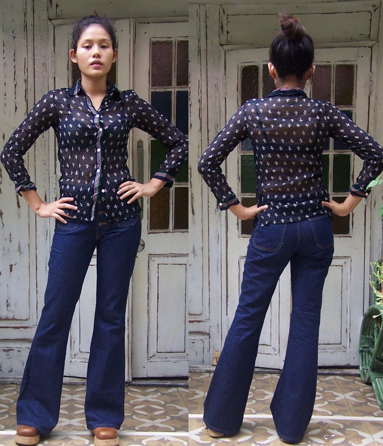 Ethno Vintage 1970Er Baumwolle Gauze Hippie Skinny Retro Disco Sheers Shirt Bluse Top Ethno Vintage 1970Er Baumwolle Gauze Hippie Skinny Retro Disco Sheers Shirt Bluse Top von MissEthnicCom
