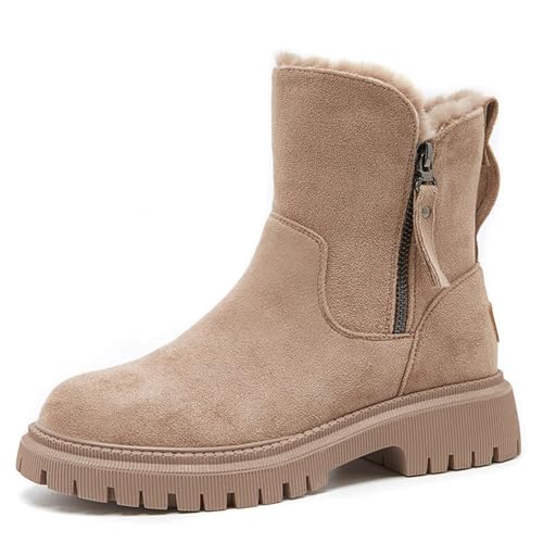 MissFox Grace Schneestiefel Damen – Warm Gefütterte Winterstiefel, Wasserdicht und Rutschfest Snow Boots, Warme und Bequeme Damenstiefel für kalte Wintertage von MissFox