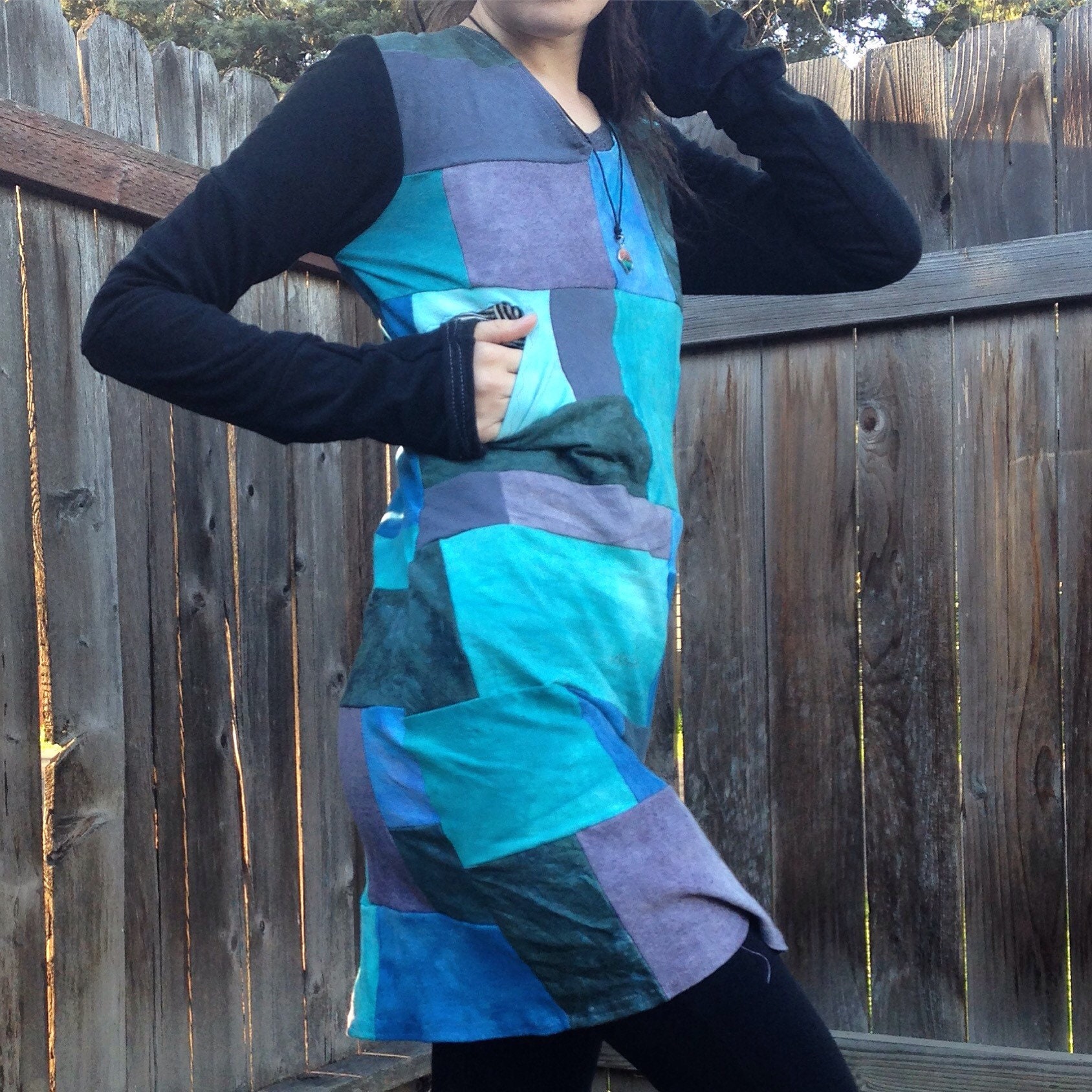 Small - Patchwork Daria Pullover/Kleid von MissFrankenstitchCo