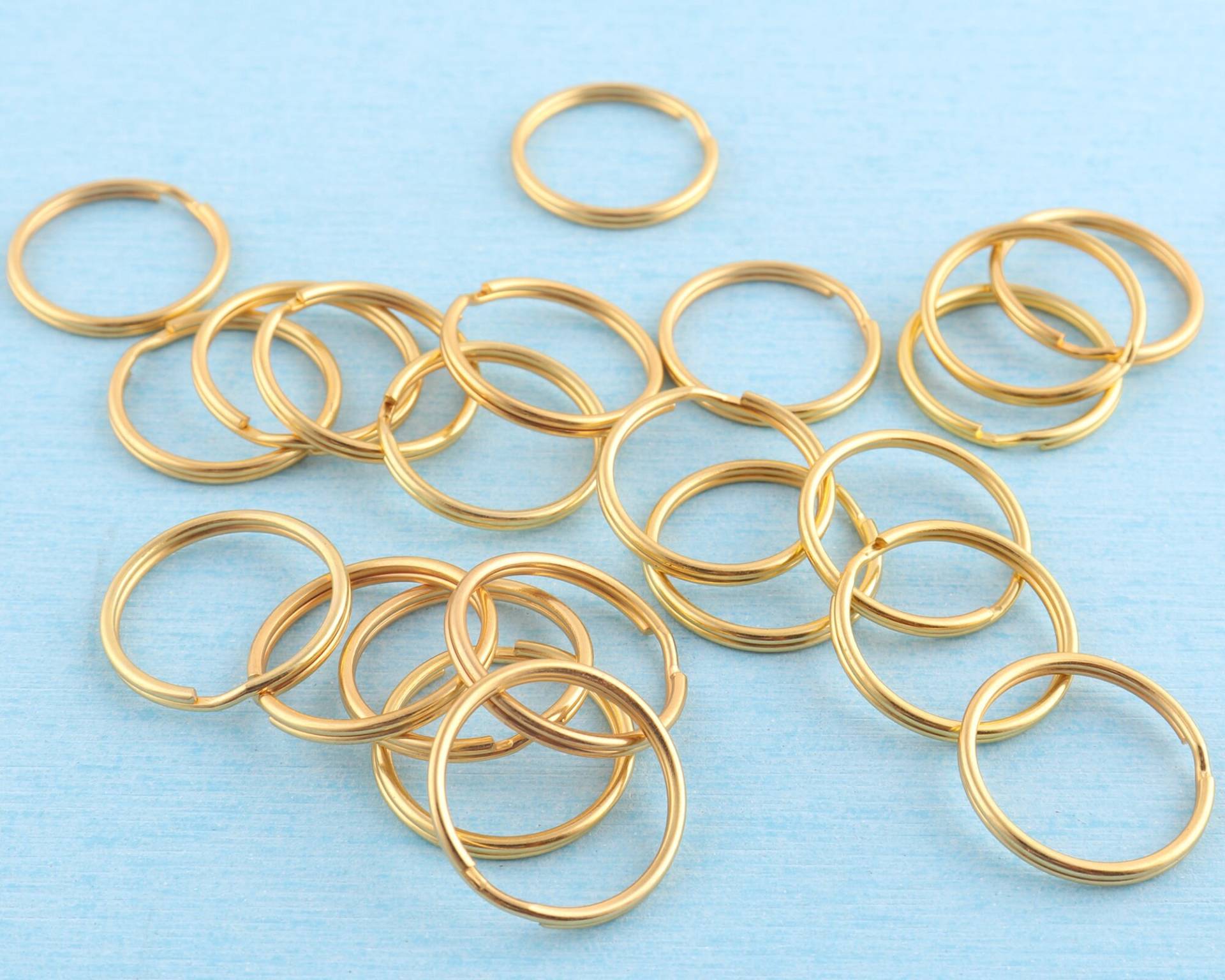 Gold Double Split Keyring 25 Mm Stecker Ringe, Schlüsselbund Versorgung von MissHandcraft