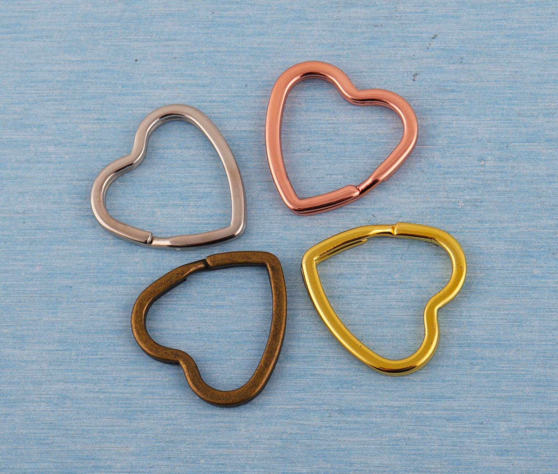 Rose Gold Herz Split Ring Stecker Eisen Schlüsselbund Zubehör von MissHandcraft