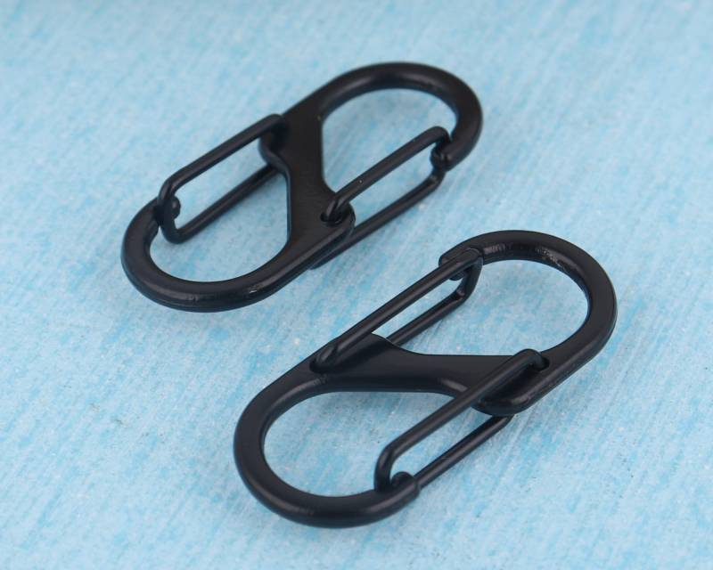 Schwarz Legierung Dual Gated Karabiner Clip Klettern Schlüsselanhänger | 20 Stück von MissHandcraft
