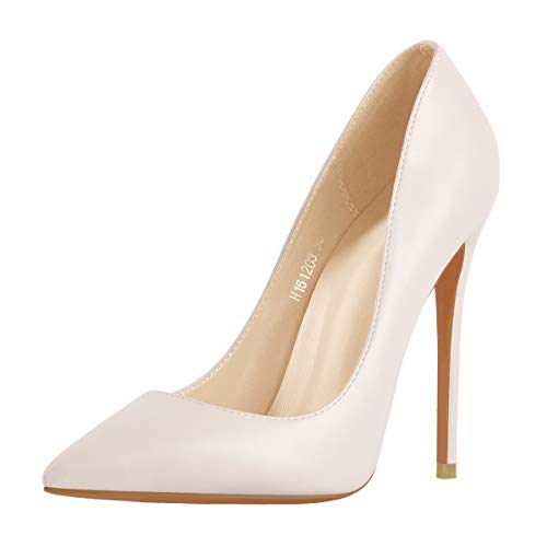 MissHeel Basic Pumps Damen Stilettos Klassische Brautschuhe High Heels Frauen Pfennigabsatz Weiß EU 39 von MissHeel