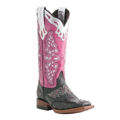 MissHeel Retro Cowboy Stiefel mit Absatz Chunky Heels Cut out Boots Western Stiefel Schlupfstiefel Bequme Falche Stiefel Pink Weiß EU 42 MissHeel Retro Cowboy Stiefel mit Absatz Chunky Heels Cut out Boots Western Stiefel Schlupfstiefel Bequme Falche Stiefel Pink Weiß EU 42 von MissHeel