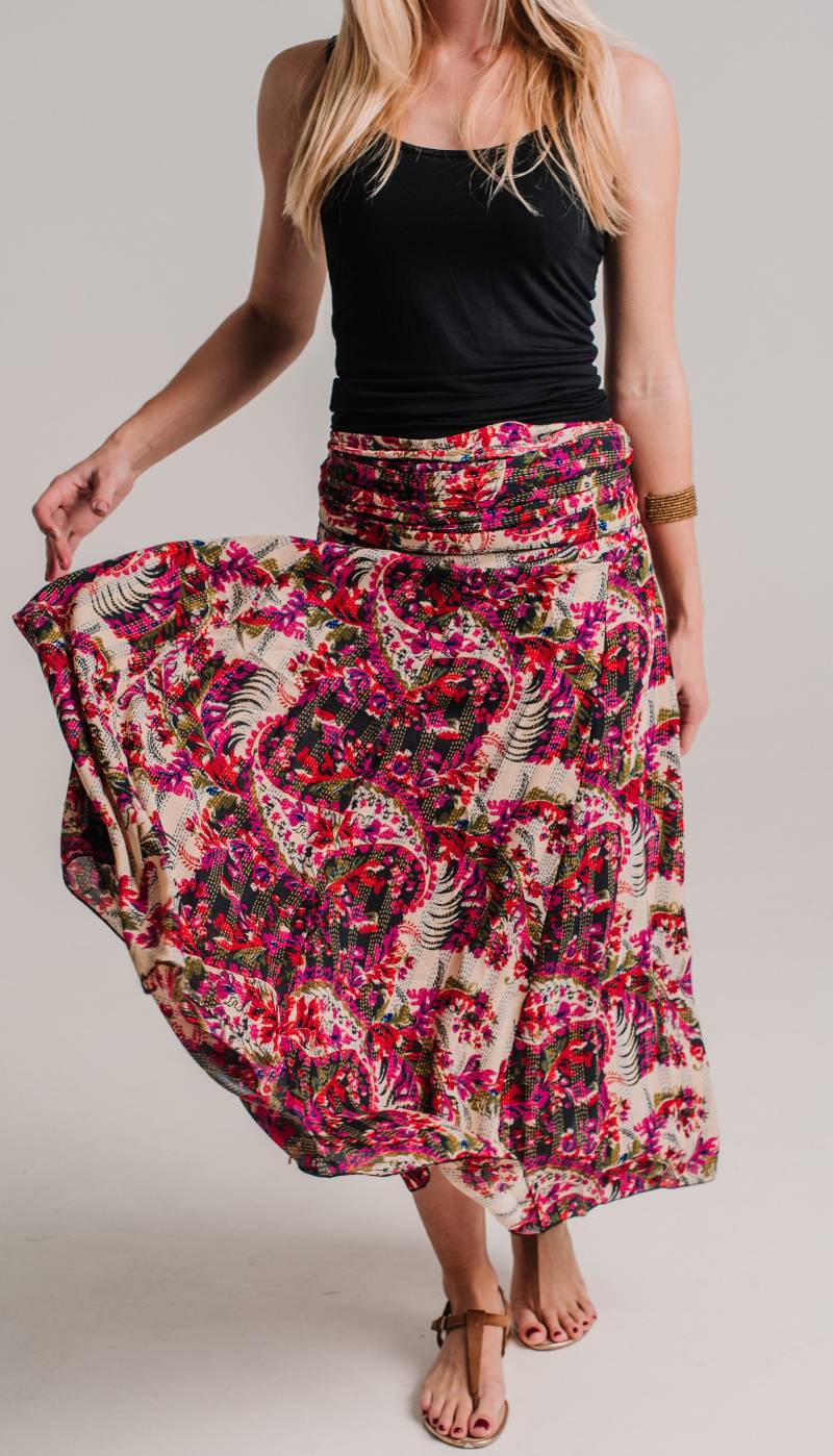 Boho Rock, Blumenrock, Flowy Blume Plus Size Maxi Kleid Midi Rock Der Frauen Kleidung Geschenk Für Sie von MissKitschStore