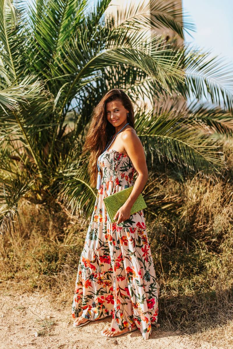 Cadiz Dress - Seidiges Sommerkleid Mit Blumenmuster von MissKitschStore