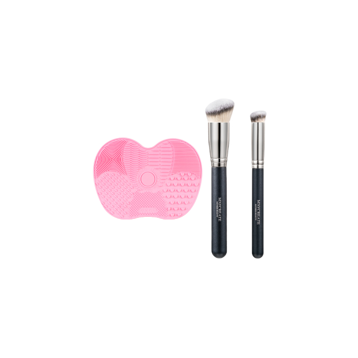 MissLady - Silicone Makeup Brush Cleaner - 1pc (15.5cm X 11.5cm) - Pink X MissLady - Foundation & Concealer Brush Set - 2pcs/1 Set von MissLady