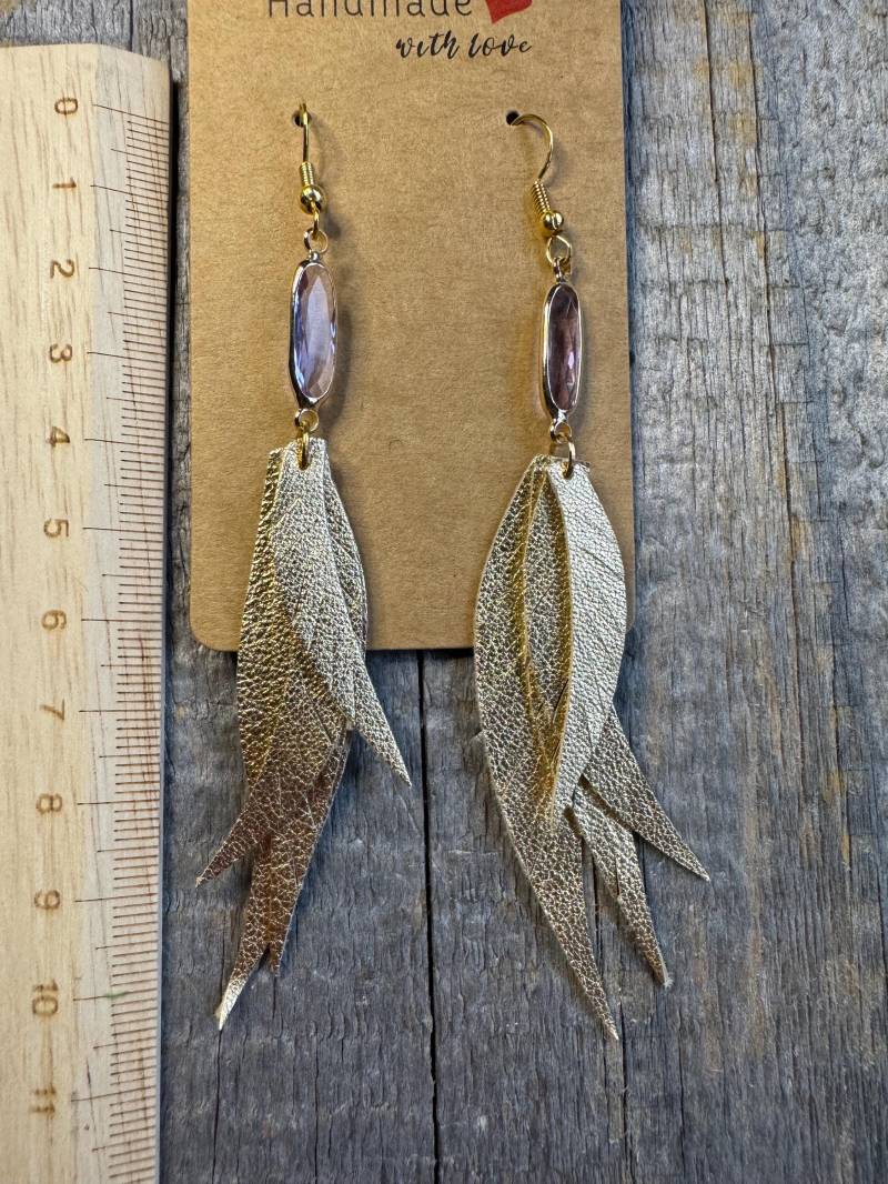 Lederohrringe Vintage Federn Federdesign Festlich Elegant Lederohrringe Vintage Federn Federdesign Festlich Elegant von MissLakshmi