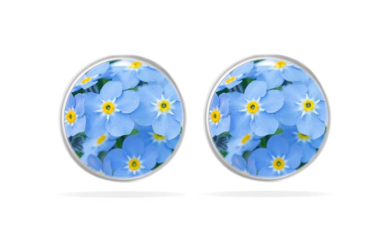 Vergissmeinnicht Ohrringe, Forget Me Not Ohrstecker, Blaue Blumen Zierliche Geschenk Für Sie, Erinnerungsgeschenk von MissLovieJewelry