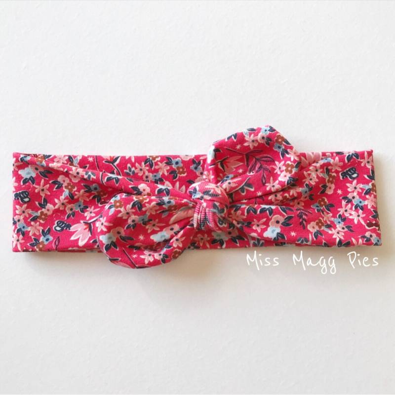 Kirschblüten Top Knot Stirnband/Verstellbares Kopf Wickeln Säugling Baby Style Erwachsenen Geknotet von MissMaggPies