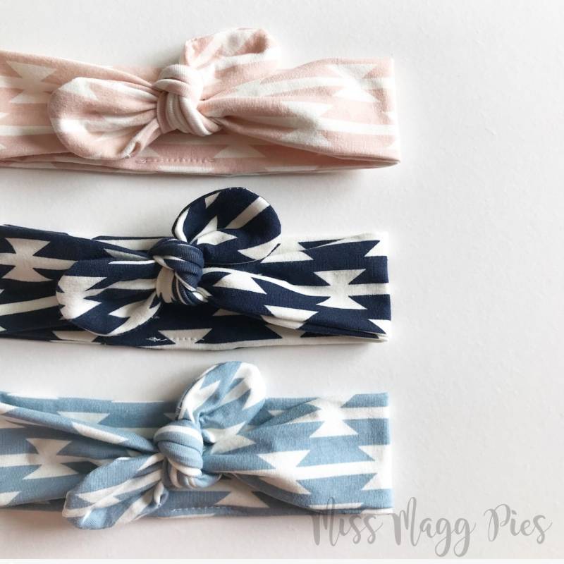 Tomahawk-Streifen Top Knoten Stirnband/Verstellbare Kopf Wickeln Säugling Baby-Stil Erwachsene von MissMaggPies