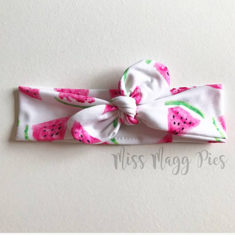 Wassermelone Top Knot Stirnband/Verstellbares Kopf Wickeln Säugling Baby Style Erwachsenen Geknotet Band von MissMaggPies