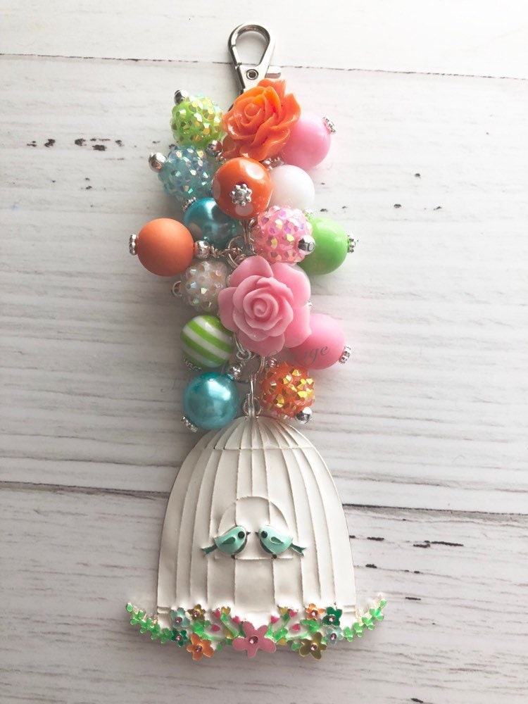 Love Birds Schlüsselanhänger/Charm/Perlen/Geldbeutel/Tasche/Reißverschluss/Schlüsselanhänger/Blauer Vogel/Vogelkäfig/Haustier/Auto Love Birds Schlüsselanhänger/Charm/Perlen/Geldbeutel/Tasche/Reißverschluss/Schlüsselanhänger/Blauer Vogel/Vogelkäfig/Haustier/Auto von MissMelsCottage
