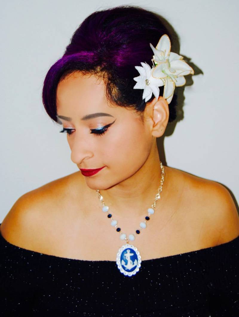 Große Marine Blau Und Weiße Anker Cameo Halskette Große Marine Blau Und Weiße Anker Cameo Halskette von MissMetalsJewellery