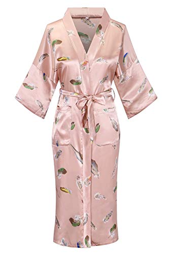 MissNina Damen Kimono-Morgenmantel mit Blumenmuster, Seide, Nachtwäsche - Mehrfarbig - Small von MissNina