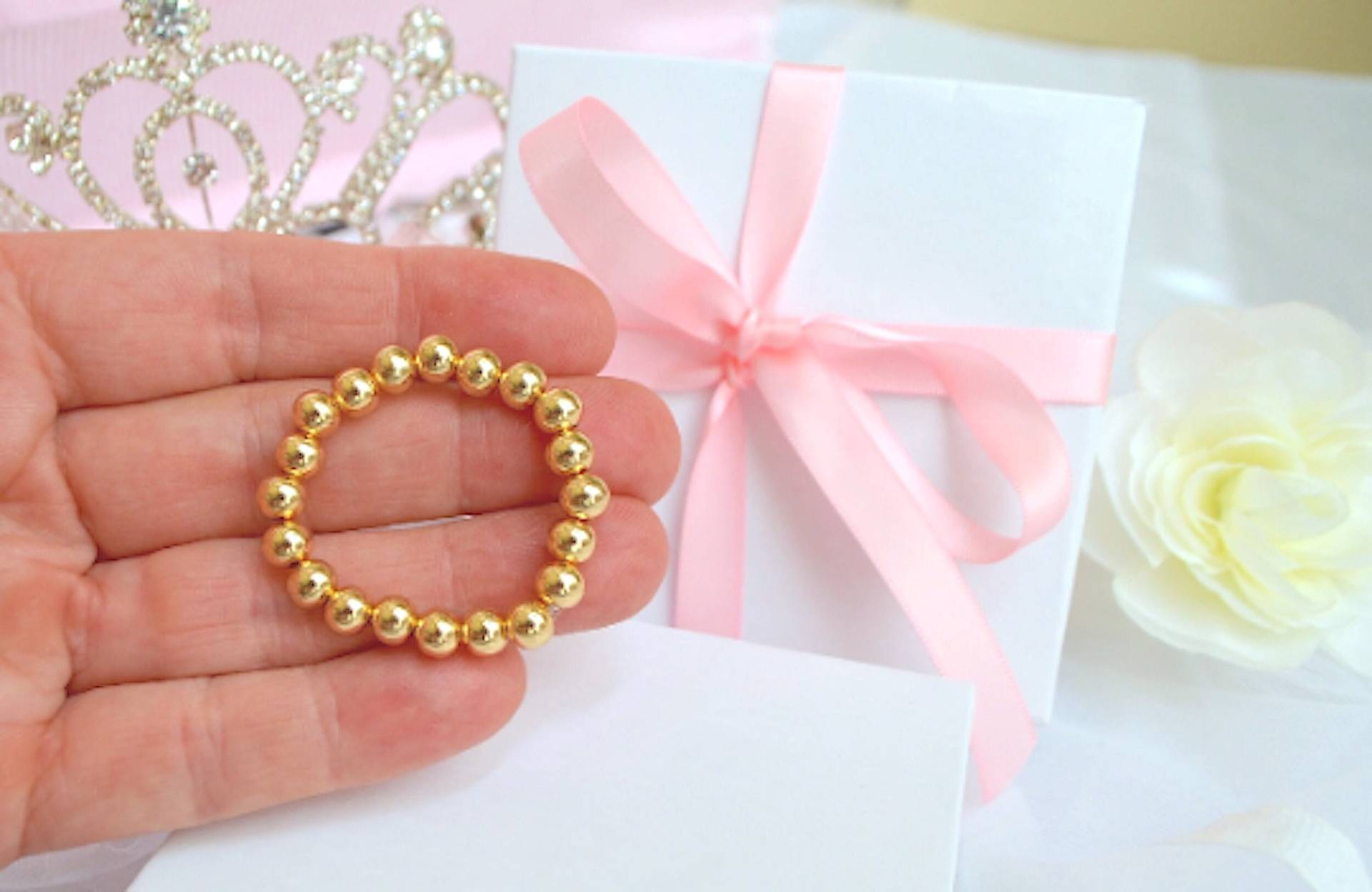 14K Gold Baby Armband, Girl Geschenk, Kinder Baby-Dusche-Geschenk, Taufe, Kleinkind Personalisierte Neugeborene, Schmuck von MissPrincessStore