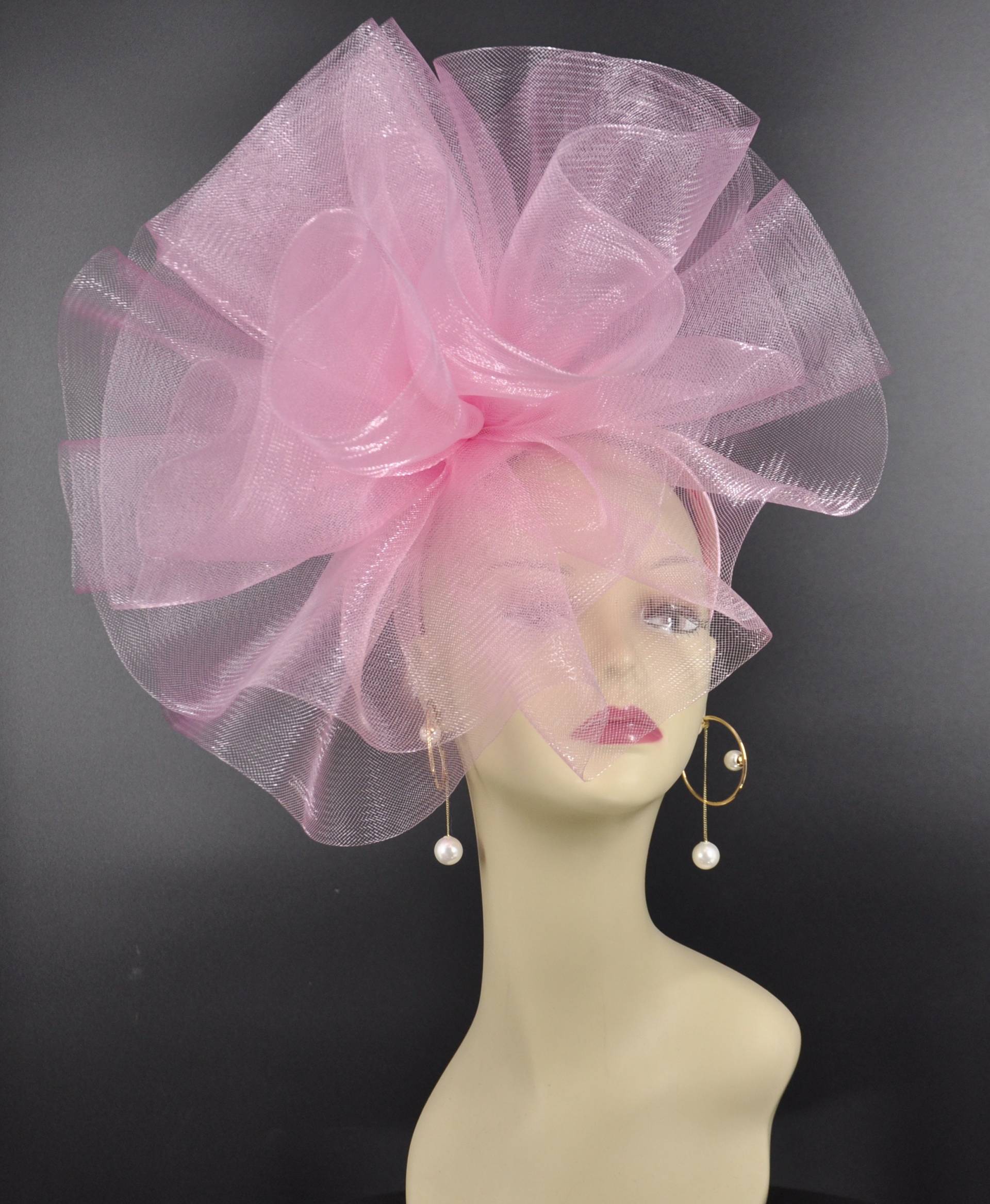 Kentucky Derby Hut Hochzeit Reifrock Fascinator Stirnband Damen Teeparty Hut, Kirchenhut Hochzeitshut Cocktailhut Pink von MissRaceKentuckyHat