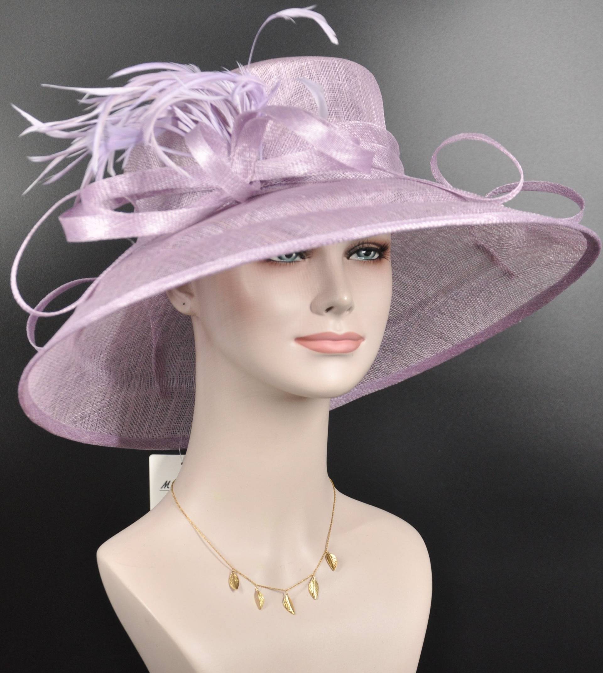 Kirche Kentucky Derby Hut Kutsche Teeparty Hochzeit Breite Krempe Royal Ascot Pferderennen Eichen Tag Flieder/Lavendel von MissRaceKentuckyHat