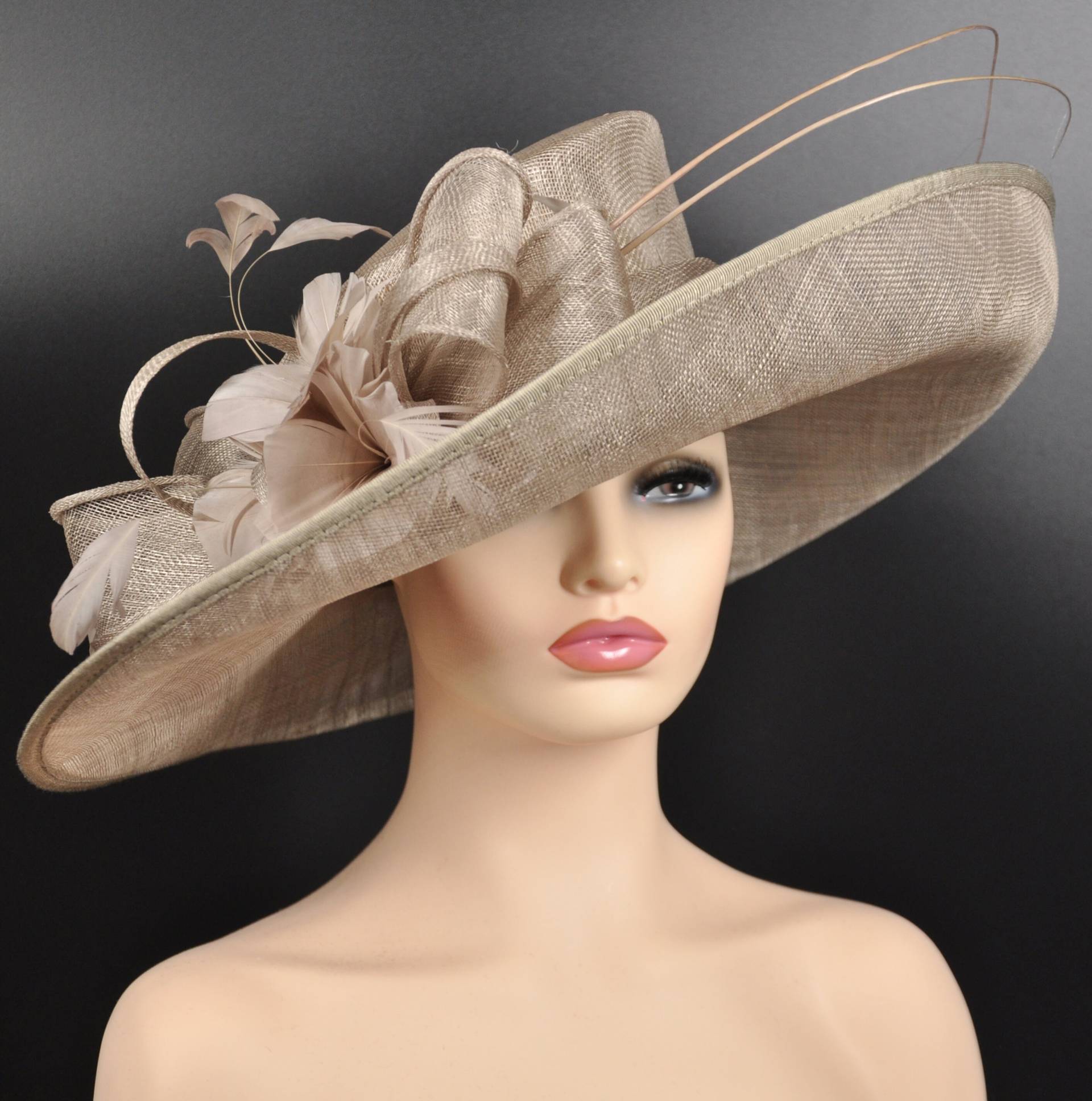 Kirche Kentucky Derby Kutsche Teeparty Hochzeit Breite Krempe Royal Ascot Pferderennen Eichen Tag Huttaupe von MissRaceKentuckyHat