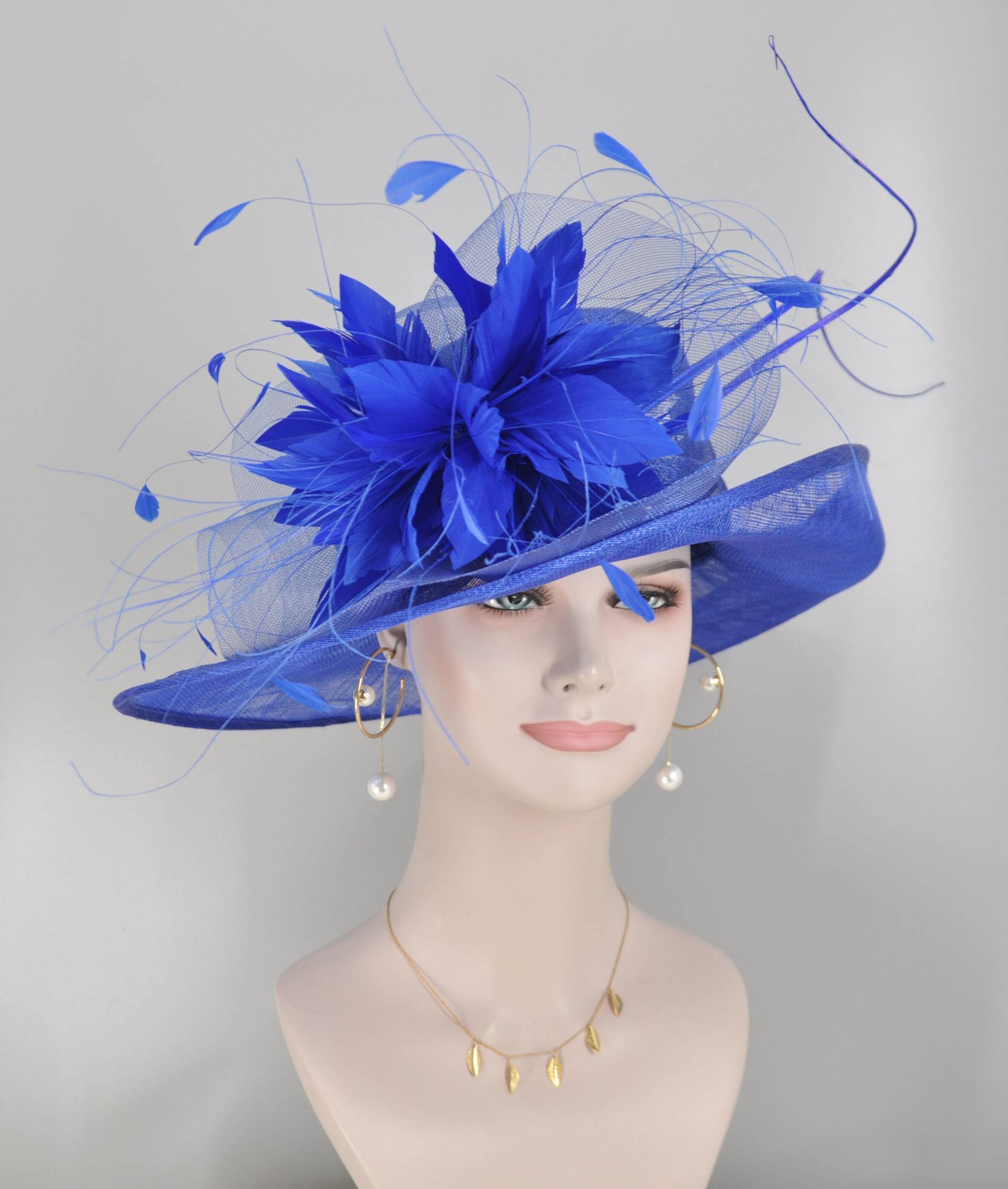 Kirche Kentucky Derby Kutsche Teeparty Hochzeit Jumboroyal Ascot Pferderennen Eichentag Hut | Royal Blau + Mehr Farben von MissRaceKentuckyHat