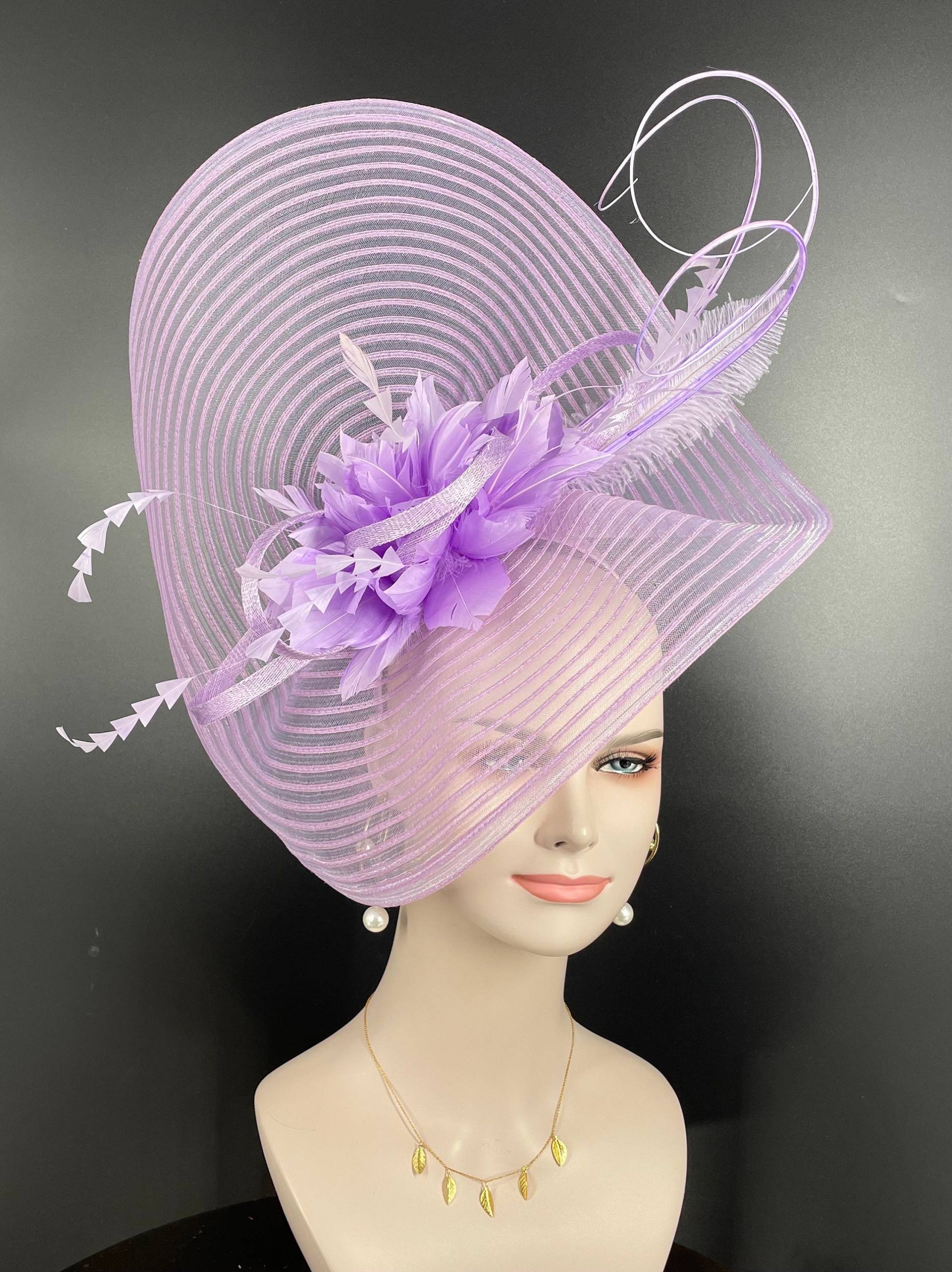 Süßer Jumbo Flieder Royal Ascot Pferde Rassen Eichen Tageshut Fascinator Kentucky Derby Hut Kirche Teehochzeit Party von MissRaceKentuckyHat