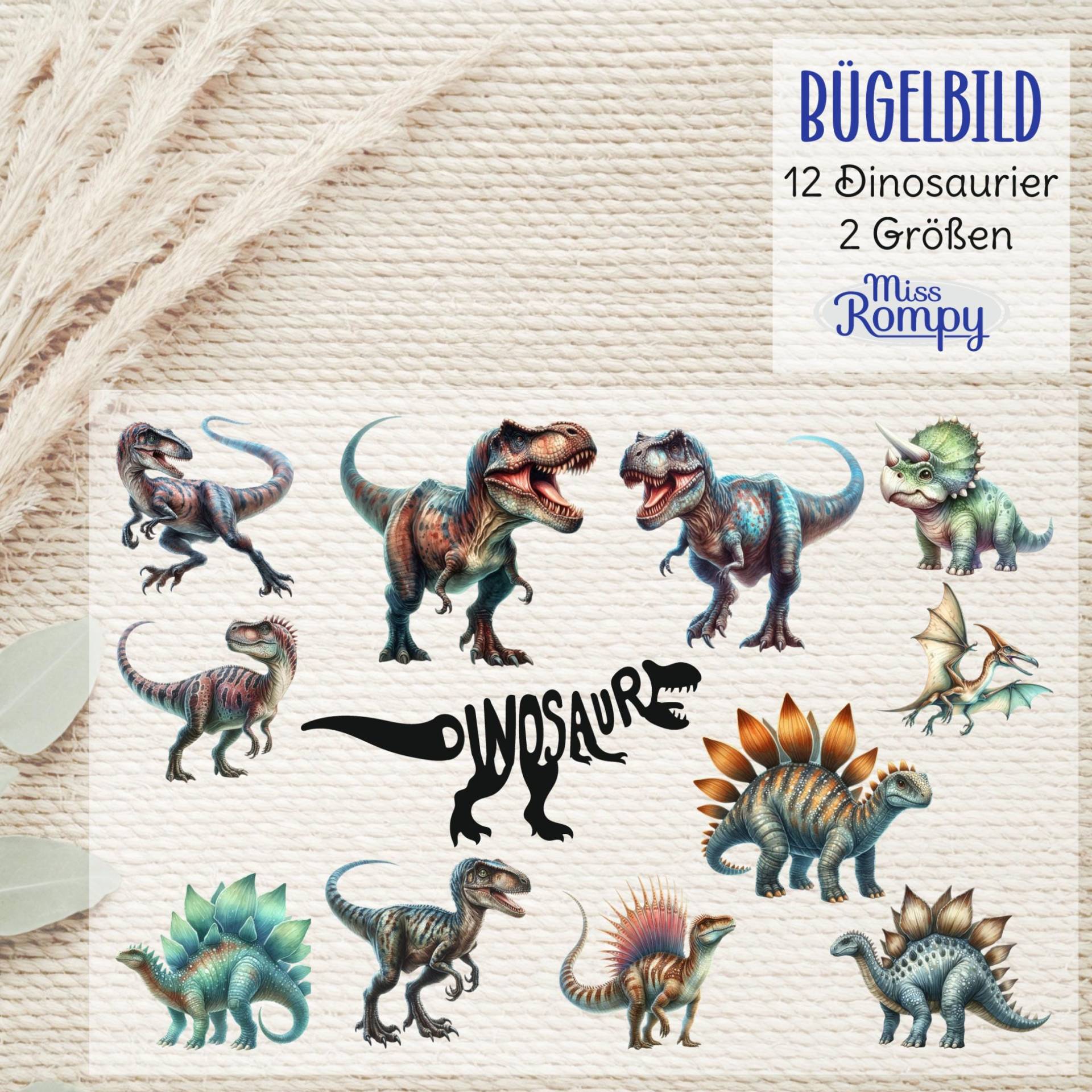 Dinos, | 391, Bügelbilder, 12 Dinosaurier, Zum Aufbügeln, T-Tex, Triceratops, Stegosaurus, Aufbügler, Applikation, Bügelpatch, Pterodactylus Dinos, | 391, Bügelbilder, 12 Dinosaurier, Zum Aufbügeln, T-Tex, Triceratops, Stegosaurus, Aufbügler, Applikation, Bügelpatch, Pterodactylus von MissRompy