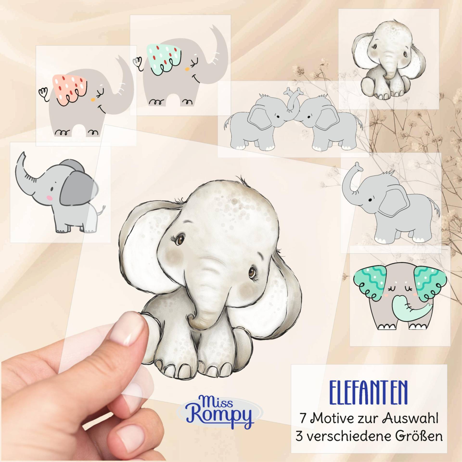 Elefanten, | 104, Bügelbild, Zum Aufbügeln, Verschiedene Motive Und Höhen, Elefant, Afrika, Aufbügler, Applikation, Bügelsticker Elefanten, | 104, Bügelbild, Zum Aufbügeln, Verschiedene Motive Und Höhen, Elefant, Afrika, Aufbügler, Applikation, Bügelsticker von MissRompy