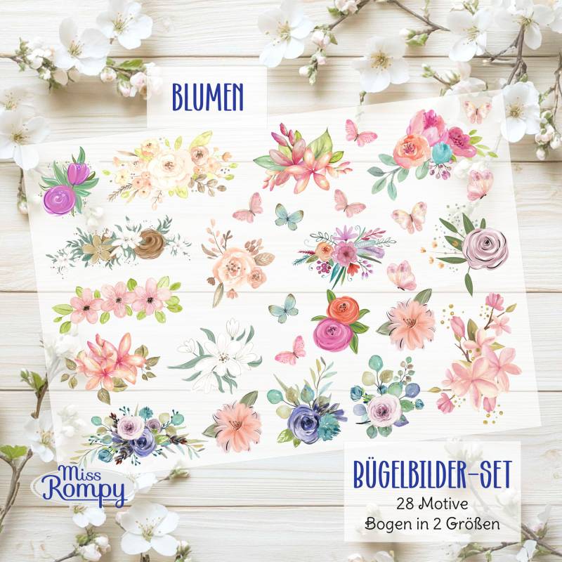 Missrompy | Dtf | 57 Blumen 23 Bügelbilder Motivbogen Dunkle+Helle Aufbügler Bügelbild Sammelbogen Applikation Schultüte Blüten Blümchen Missrompy | Dtf | 57 Blumen 23 Bügelbilder Motivbogen Dunkle+Helle Aufbügler Bügelbild Sammelbogen Applikation Schultüte Blüten Blümchen von MissRompy