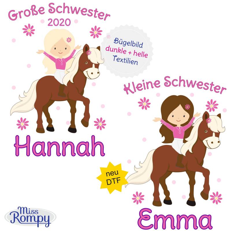Missrompy | Dtf Reiterin | 848 Bügelbild Kleine Schwester Große A4 Oder A5 Aufbügler Patch Applikation Geschwister Bügelbilder Missrompy | Dtf Reiterin | 848 Bügelbild Kleine Schwester Große A4 Oder A5 Aufbügler Patch Applikation Geschwister Bügelbilder von MissRompy