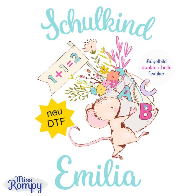 Missrompy | Dtf Schulkind | 798 Großes Bügelbild Maus in 2 Größen Schulstart Name Zahl Geburtstag Aufbügler Applikation Iron On Einschulung Missrompy | Dtf Schulkind | 798 Großes Bügelbild Maus in 2 Größen Schulstart Name Zahl Geburtstag Aufbügler Applikation Iron On Einschulung von MissRompy