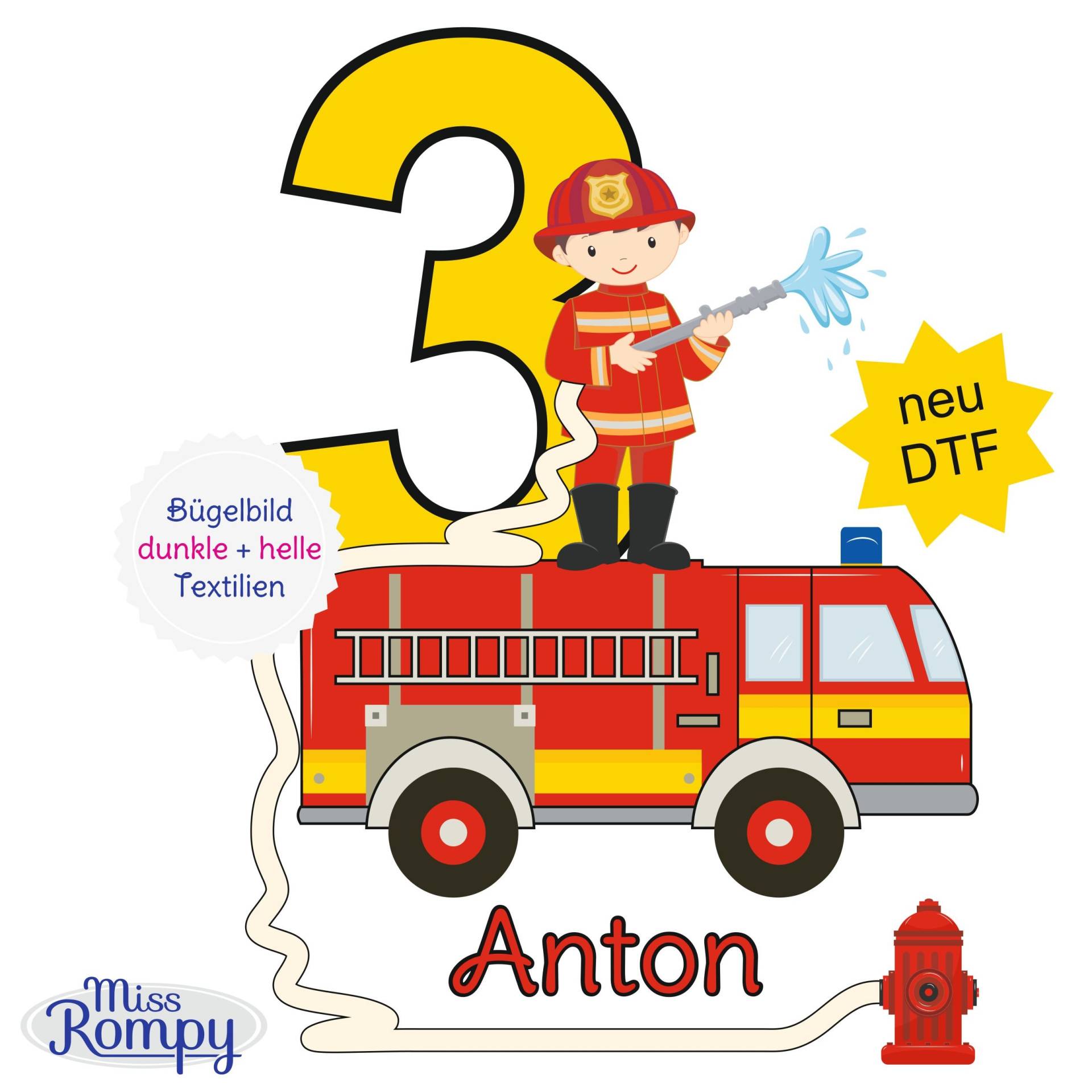 Missrompy | Feuerwehr, | 834, Geburtstagsbügelbild, Name, Zahl, 3 Größen, Aufbügeln, Bügelbild, Aufbügler, Applikation, Bügelsticker Missrompy | Feuerwehr, | 834, Geburtstagsbügelbild, Name, Zahl, 3 Größen, Aufbügeln, Bügelbild, Aufbügler, Applikation, Bügelsticker von MissRompy