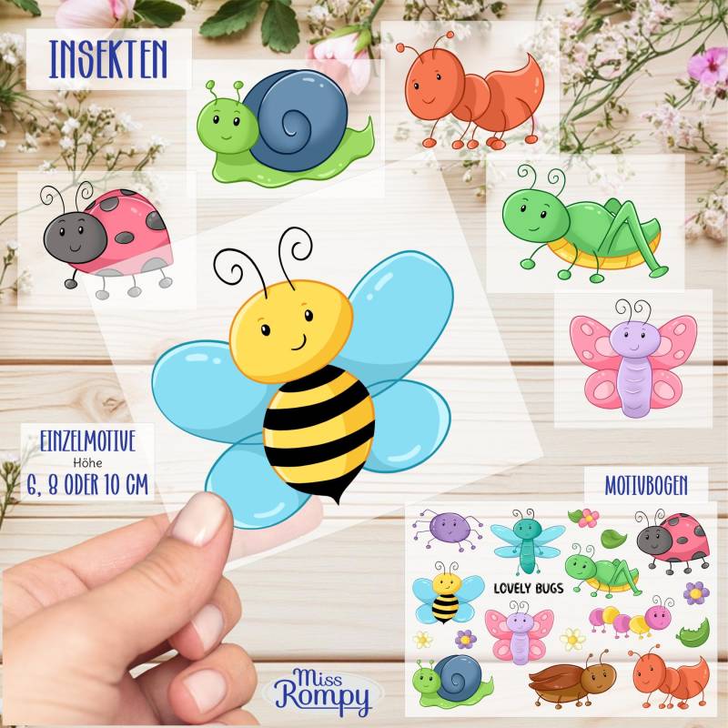 Missrompy | Käferchen, | 97-4, Bügelbilder, Einzeln Oder Motivbogen, Bügelbild, Schriftzüge, Aufbügler, Applikation, Bügelsticker, Patch Missrompy | Käferchen, | 97-4, Bügelbilder, Einzeln Oder Motivbogen, Bügelbild, Schriftzüge, Aufbügler, Applikation, Bügelsticker, Patch von MissRompy