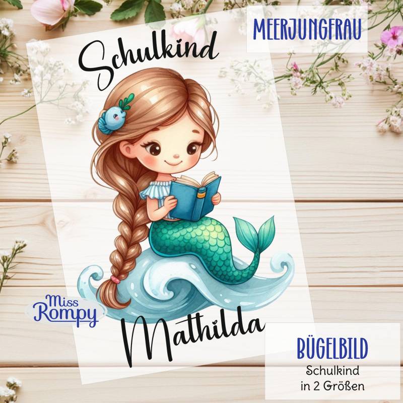 Missrompy | Meerjungfrau, | 380, Bügelbild, Schulkind, Einschulung, Kindergarten, Zum Aufbügeln, Aufbügler, Applikation, Bügelsticker Missrompy | Meerjungfrau, | 380, Bügelbild, Schulkind, Einschulung, Kindergarten, Zum Aufbügeln, Aufbügler, Applikation, Bügelsticker von MissRompy