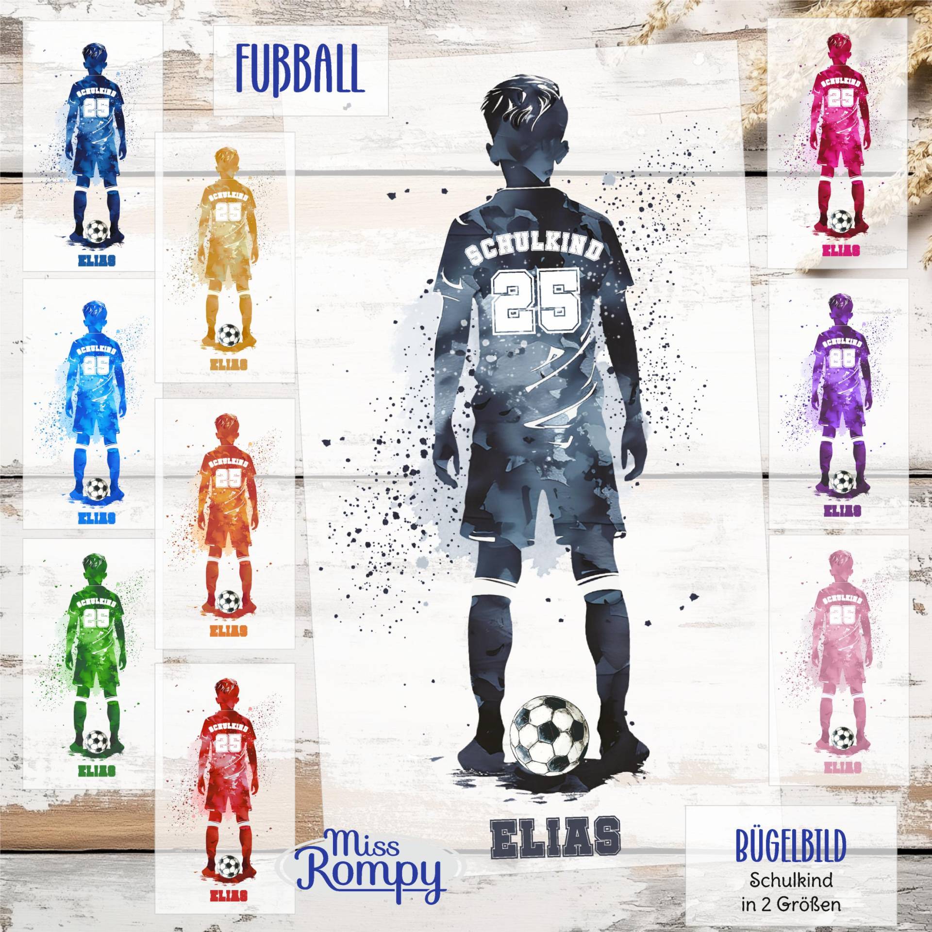 Missrompy | Schulkind, Fußballer, | 881, Name, Zahl, Wunschname, Schulstart, Zum Aufbügeln, Bügelbild, Aufbügler, Applikation, Bügelsticker Missrompy | Schulkind, Fußballer, | 881, Name, Zahl, Wunschname, Schulstart, Zum Aufbügeln, Bügelbild, Aufbügler, Applikation, Bügelsticker von MissRompy