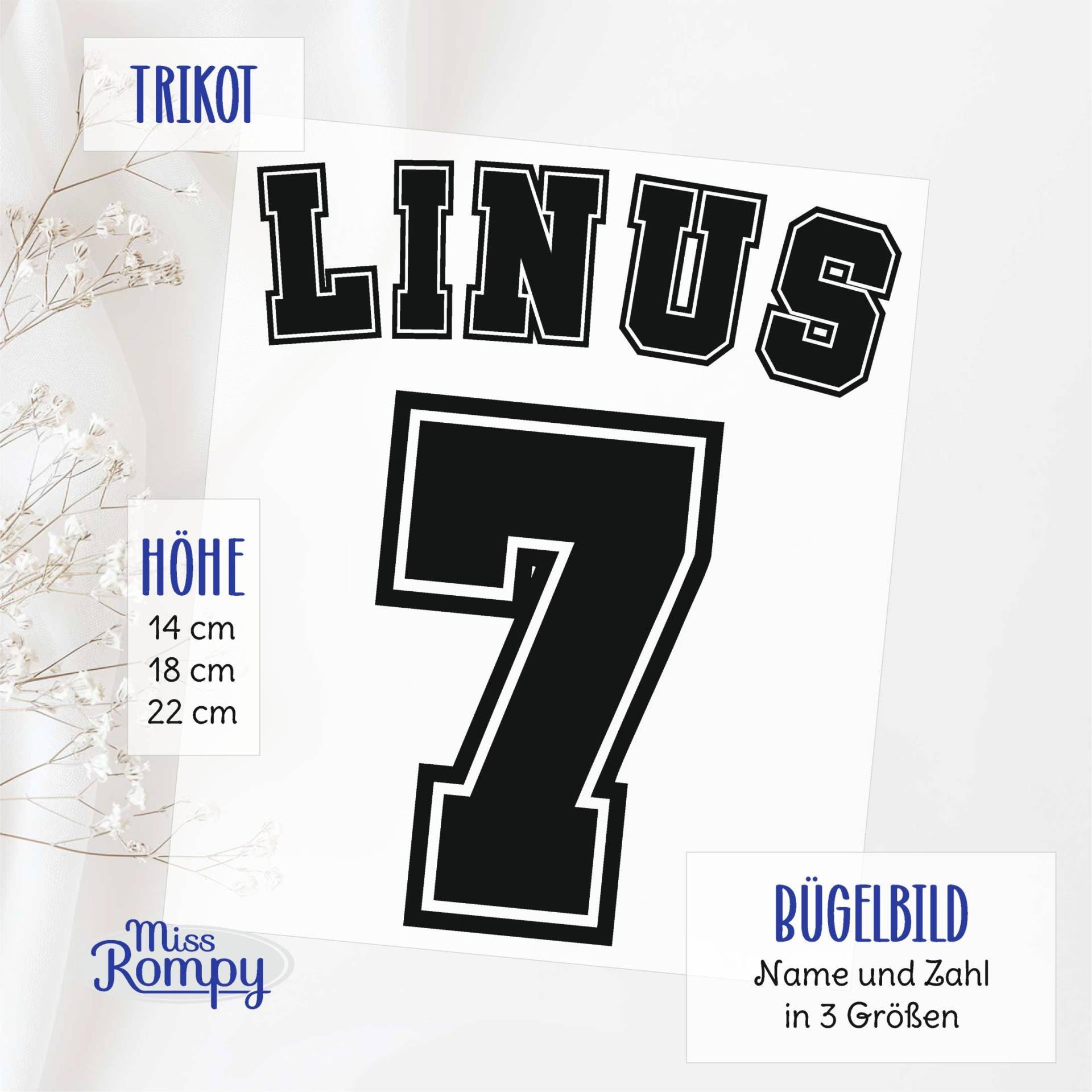 Missrompy | Trikot, | 881-N, Bügelbild, Fußball, Fußballtrikot, Zahl, Fußballnummer, Zum Aufbügeln, Aufbügler, Applikation, Bügelsticker Missrompy | Trikot, | 881-N, Bügelbild, Fußball, Fußballtrikot, Zahl, Fußballnummer, Zum Aufbügeln, Aufbügler, Applikation, Bügelsticker von MissRompy