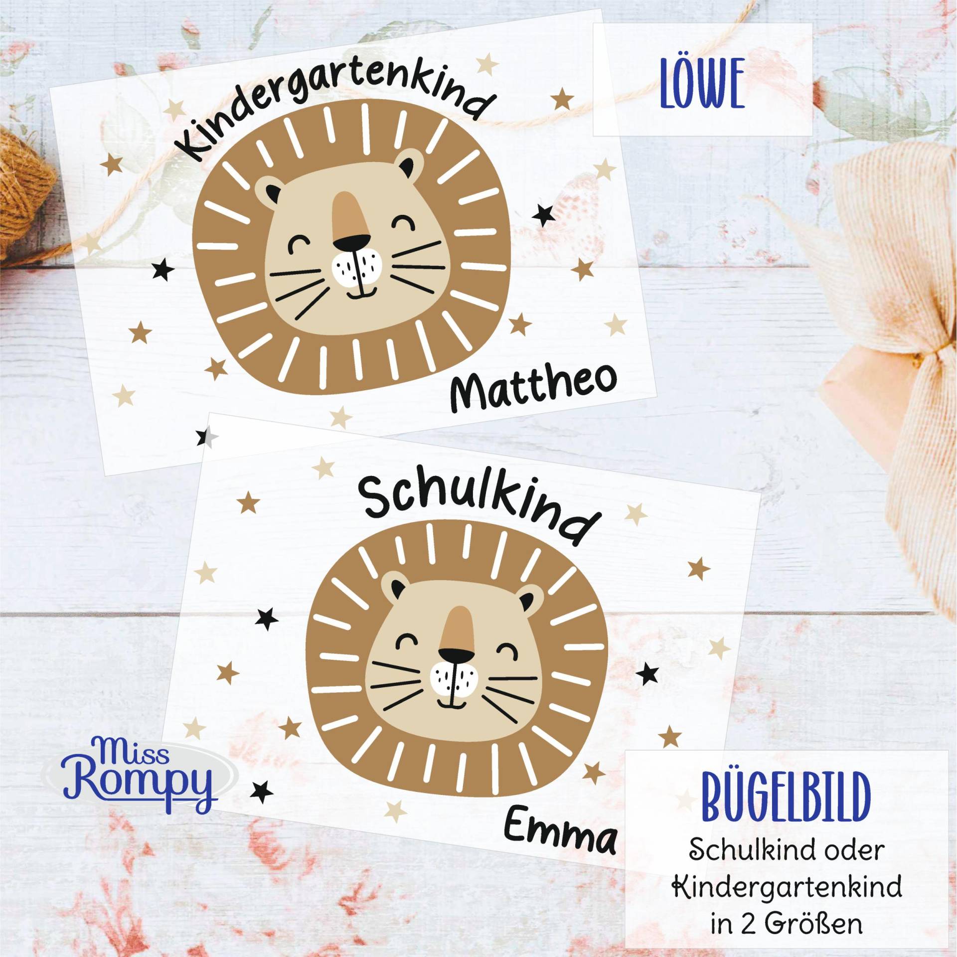 Schulkind, Kindergartenkind, | 641, Löwe Bügelbild, Personalisiert, 2 Größen, Schulstart, Name, Aufbügler, Applikation, Bügelname, Kita Schulkind, Kindergartenkind, | 641, Löwe Bügelbild, Personalisiert, 2 Größen, Schulstart, Name, Aufbügler, Applikation, Bügelname, Kita von MissRompy